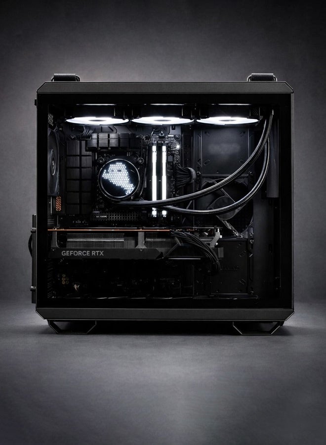 Game Sekret كمبيوتر ألعاب Spectre – معالج Intel Core i9-14900K | بطاقة رسومات GeForce RTX 5070Ti بسعة 16 جيجابايت | ذاكرة RAM DDR5 بسعة 32 جيجابايت – قرص SSD NVMe بسعة 1 تيرابايت | مبرد سائل 360 مم مزوّد بشاشة LCD – لوحة أم Z790 – مزود طاقة 850 واط بمعيار Gold | WiFi – Bluetooth – نظام Windows 11 Pro | كمبيوتر مكتبي Game Sekret | ضمان لمدة سنة واحدة black - Image 2